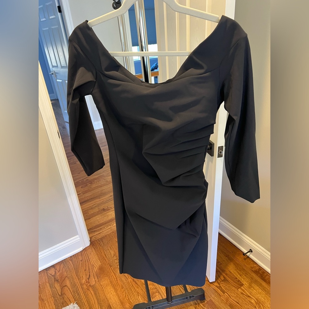 Chiara Boni Black Long Sleeve off shoulder Dress Sz 44/8